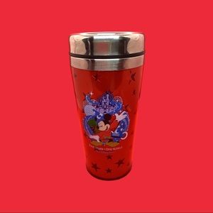 Disney World Four Parks One World Souvenir Mug Cup Travel Insulated Tumbler Red
